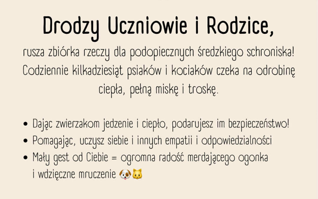 Zbiórka dla schroniska w Środzie Wielkopolskiej